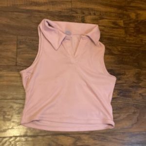 Pink v neck top